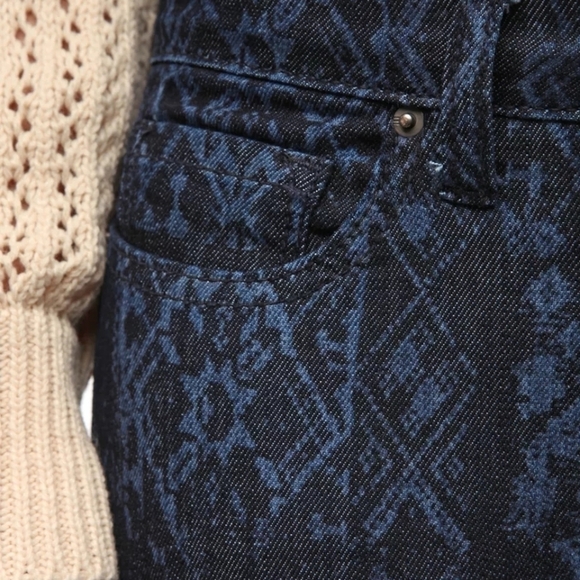 BDG Urban Outfitters Mid Rise Laser Print Twig Ankle Jeans sz 29 Dark Wash - Picture 4 of 15